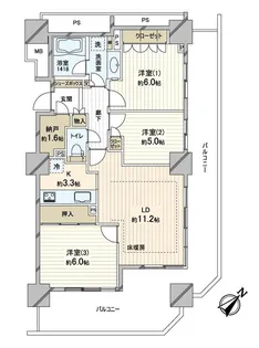 ベイマークスクエアシティコートタワー【17階】の間取り