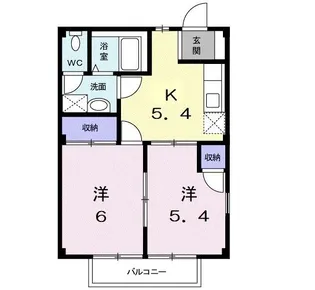 ベルクノアB【2階】の間取り