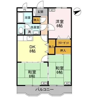 ピュアタウン花園【2階】の間取り