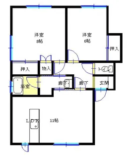 ピュアハイツ大住B【2階】の間取り
