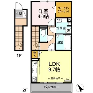 ハイム ルーエ厚原東/アクシス厚原 ハイム ルーエ厚原東 C棟【2階】の間取り