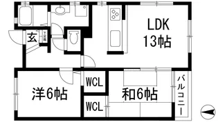 ソレアード甲東園【3階】の間取り