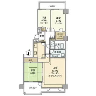 セソール川崎京町ハイライズフォースピア【14階】の間取り