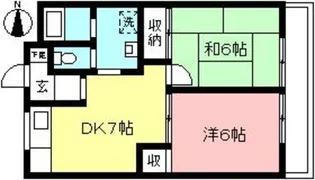 ライムハイツ美原【1階】の間取り