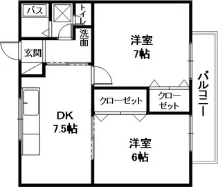サンハイツHAMA【1階】の間取り