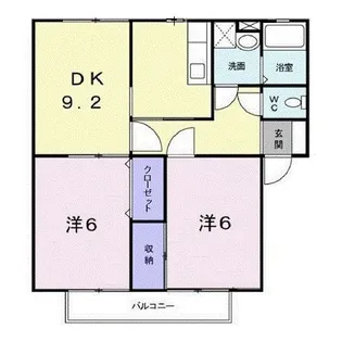 シーサイド西ノ浜A棟【2階】の間取り