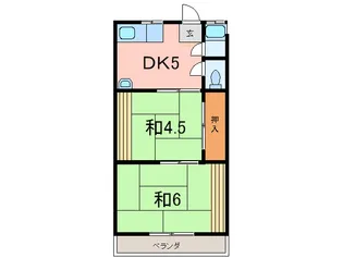 村上スカイハイツ【1階】の間取り