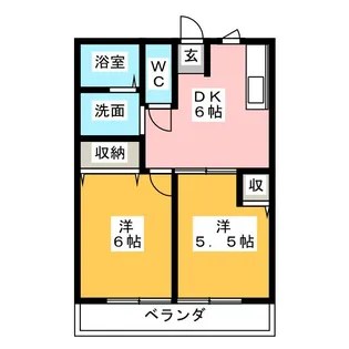レオハイムA・B【2階】の間取り