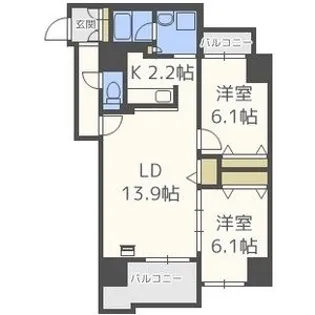 Square Ms614II(スクエアマンション614II)【10階】の間取り