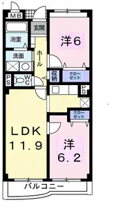 エレガンツァA【3階】の間取り