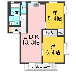 パストラルハイム B棟【1階】の間取り