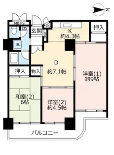 UR武庫川【6階】の間取り