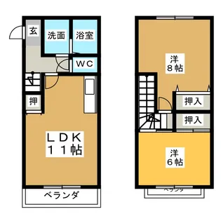 メゾネットソレイユ【1階】の間取り