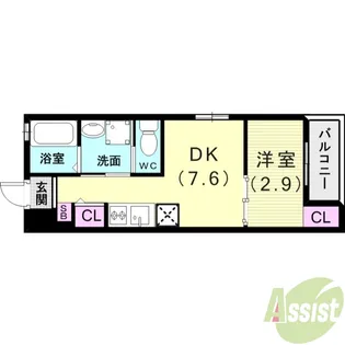 ワコーレヴィータ板宿EAST【2階】の間取り