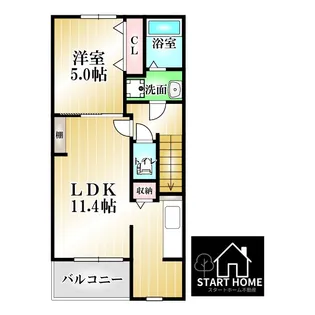 クラール南矢三A【2階】の間取り