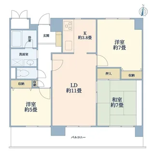 リバーサンズ南藤沢【6階】の間取り