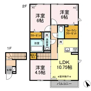 プランドール【2階】の間取り