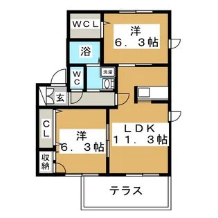 カーサ・ヴェルデ本陣【1階】の間取り