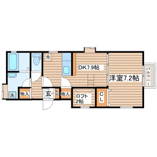 ガーデニア八乙女【2階】の間取り