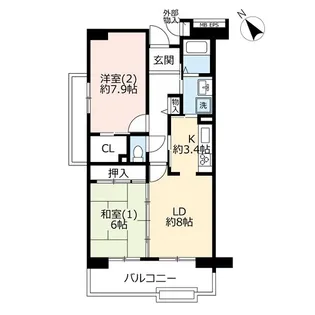 URプラザシティ新所沢けやき通り第三【2階】の間取り