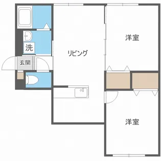 ル・シエル平岸【1階】の間取り