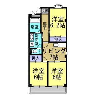 サンシャイン大堀【1階】の間取り