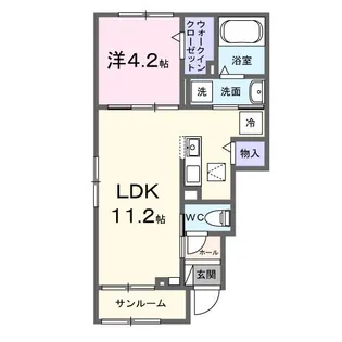 ラポールB【1階】の間取り