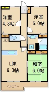 ソレイユ松戸【1階】の間取り