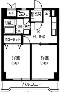 ドネグレイス立川ビル【2階】の間取り