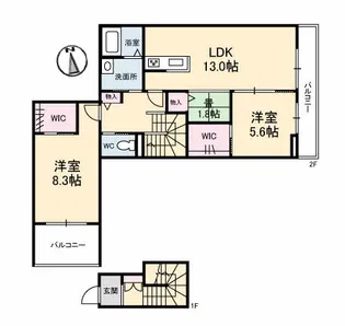 シャーメゾンLaLuce【2階】の間取り