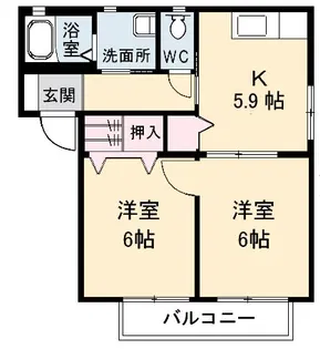 K.I ハイツ B棟【2階】の間取り