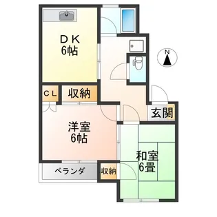 モーツァルト弐番館【2階】の間取り
