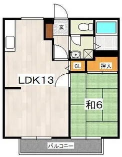 コーポアルカディア【2階】の間取り