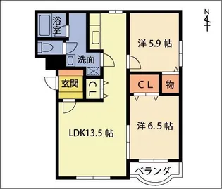 ベルメゾンTSUTAYA【3階】の間取り