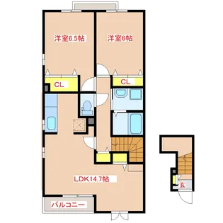 グリーンヒルズ B【2階】の間取り