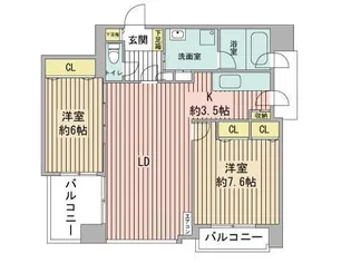 NOVA 知事公館前【7階】の間取り