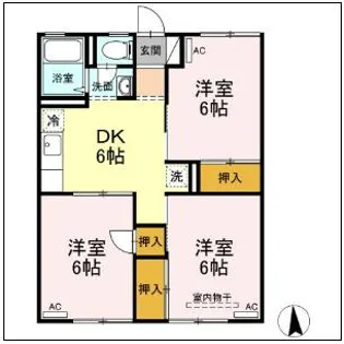 ハイツ御城 A【1階】の間取り