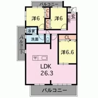 ファミリールE【4階】の間取り