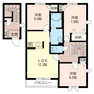 ヴィルフォーレA【2階】の間取り