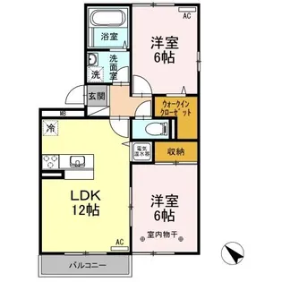 新潟県新潟市江南区元町2【アパート】の間取り