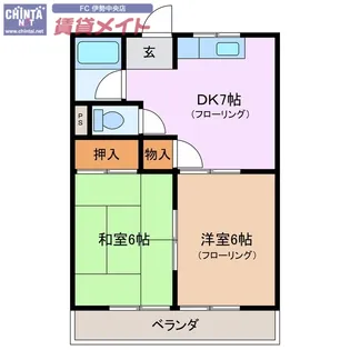 白石山ハイツ【1階】の間取り