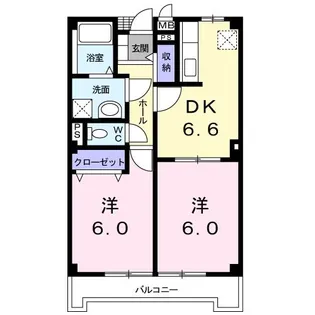 新潟県長岡市古正寺2【アパート】の間取り