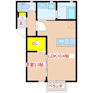 アヴァンス B棟【2階】の間取り