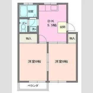 アップルビラB棟【1階】の間取り