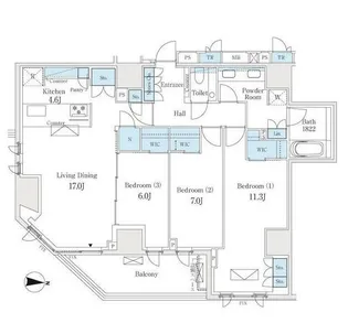 ザ・パークハウス恵比寿南【4階】の間取り