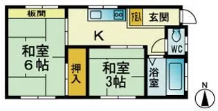 萱沼荘【2階】の間取り