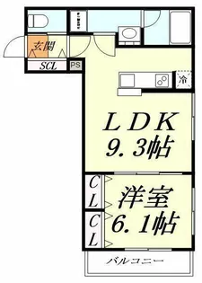 リュミエール新都心【3階】の間取り