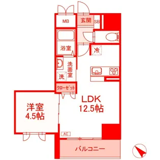 ベイサイドヒルズ関内【4階】の間取り