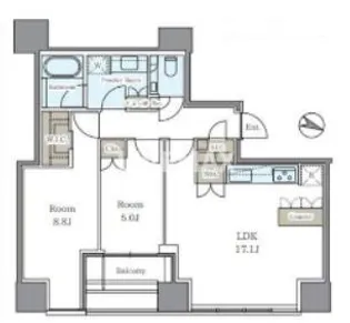 東京都港区高輪1【マンション】の間取り