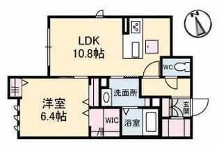 1LDKの間取り画像